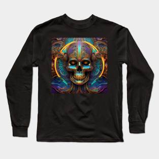 Cosmic Psychedelic Skull - Trippy Patterns 82 Long Sleeve T-Shirt